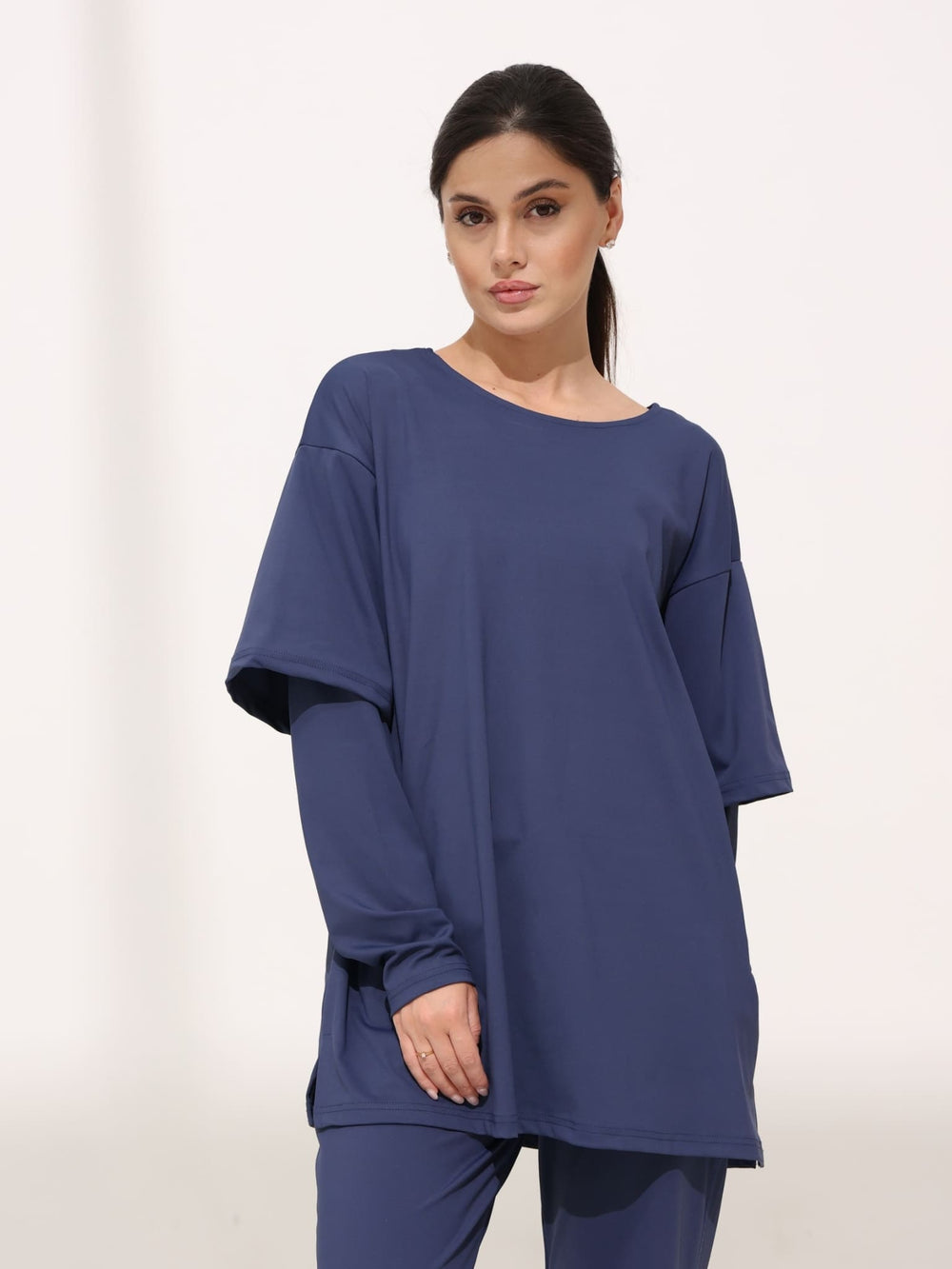 Azra Blue Active Double Sleeve Shirt