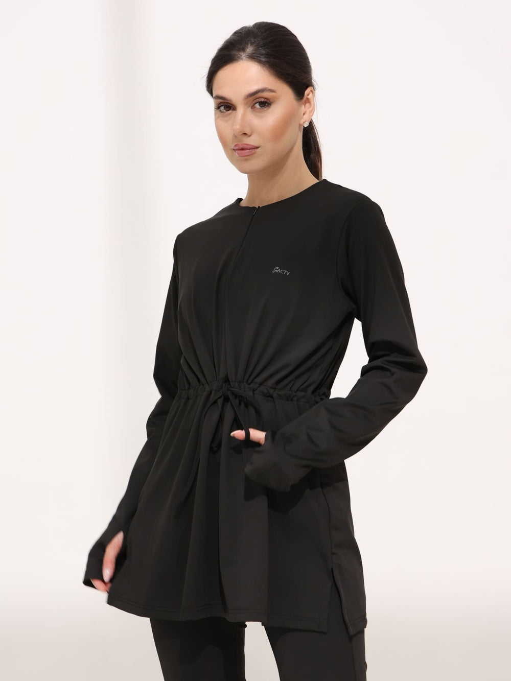 Kruz Black Active Drawstring Shirt