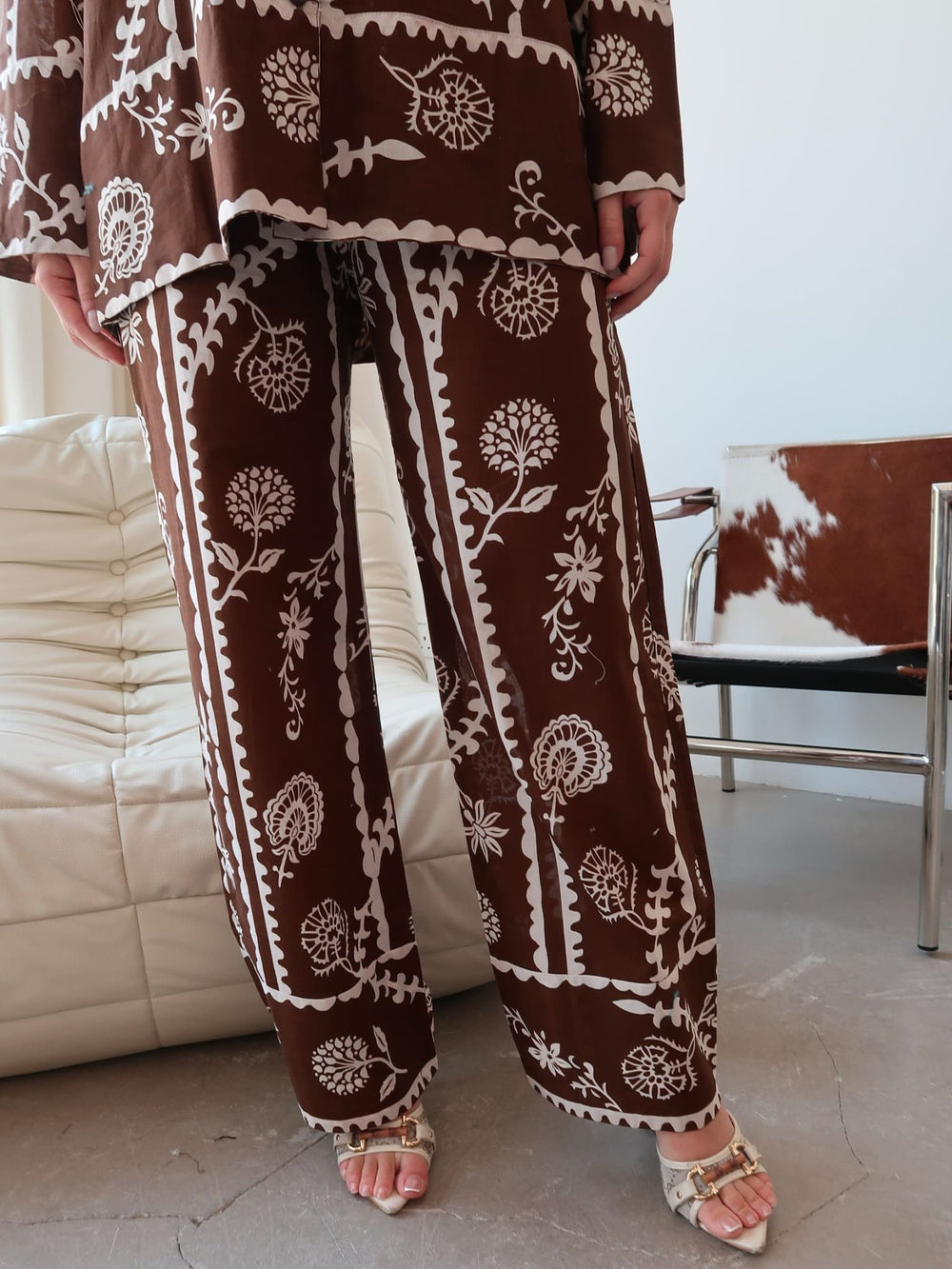 Brella Brown Leaf Pattern Pants