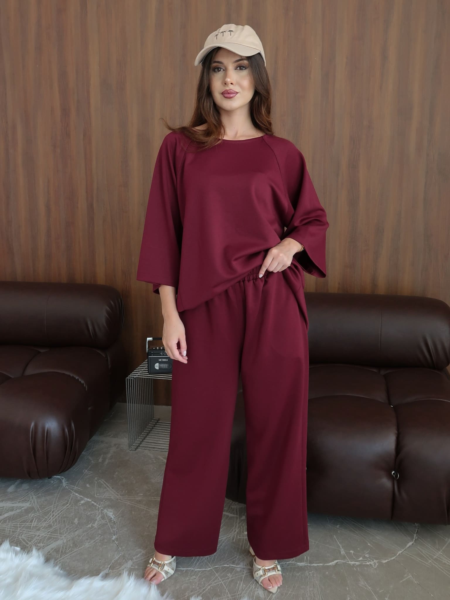 Rowyn Maroon Soft Sweat Pants