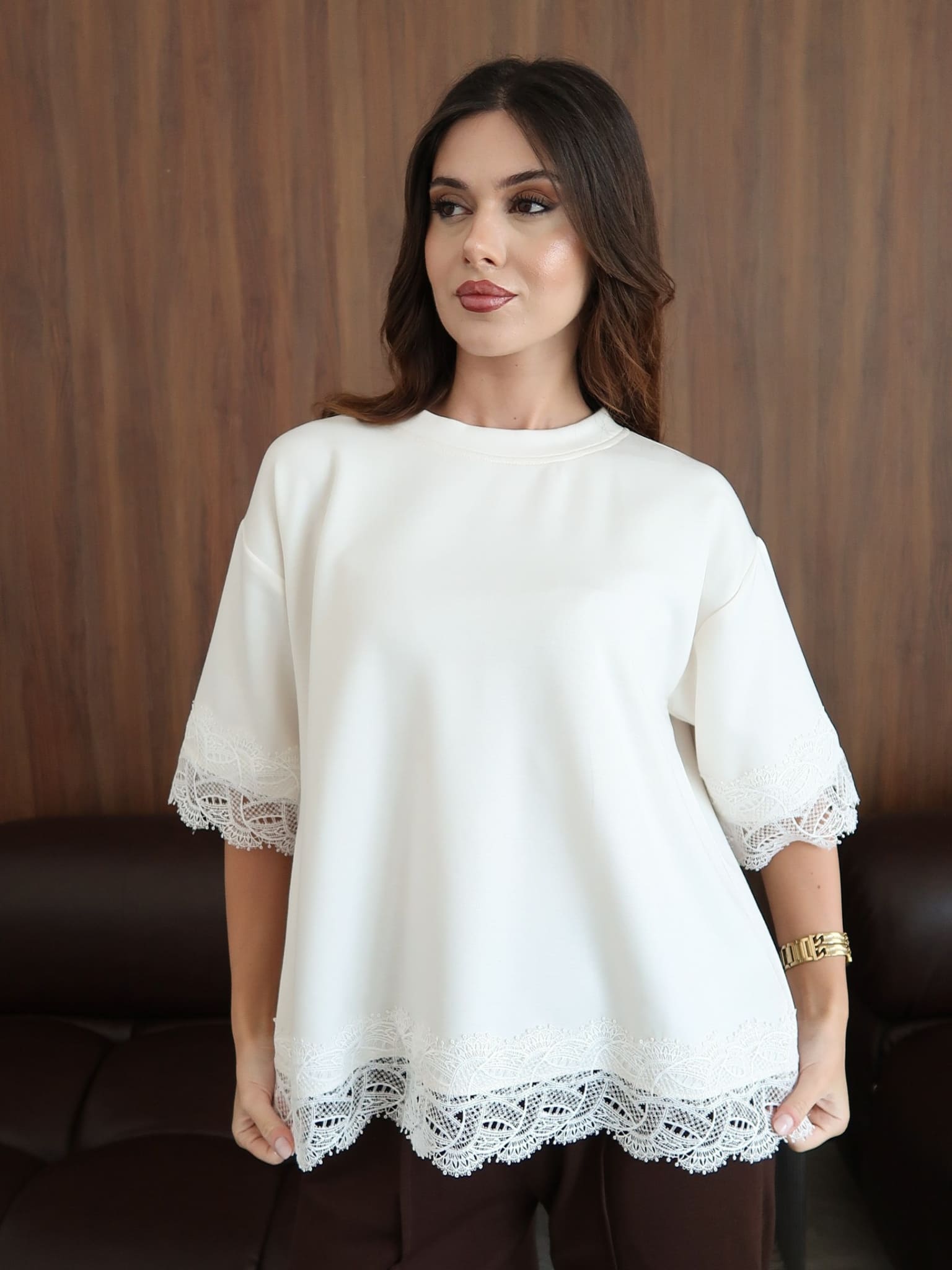 Elanksi Soft Sweat Lace Shirt