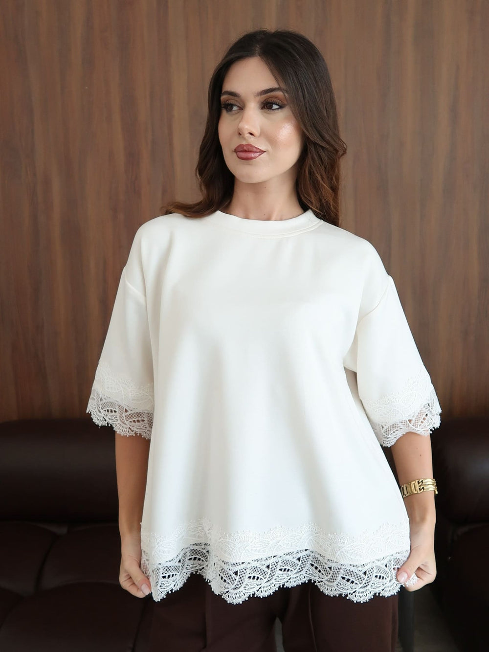 Elanksi Soft Sweat Lace Shirt