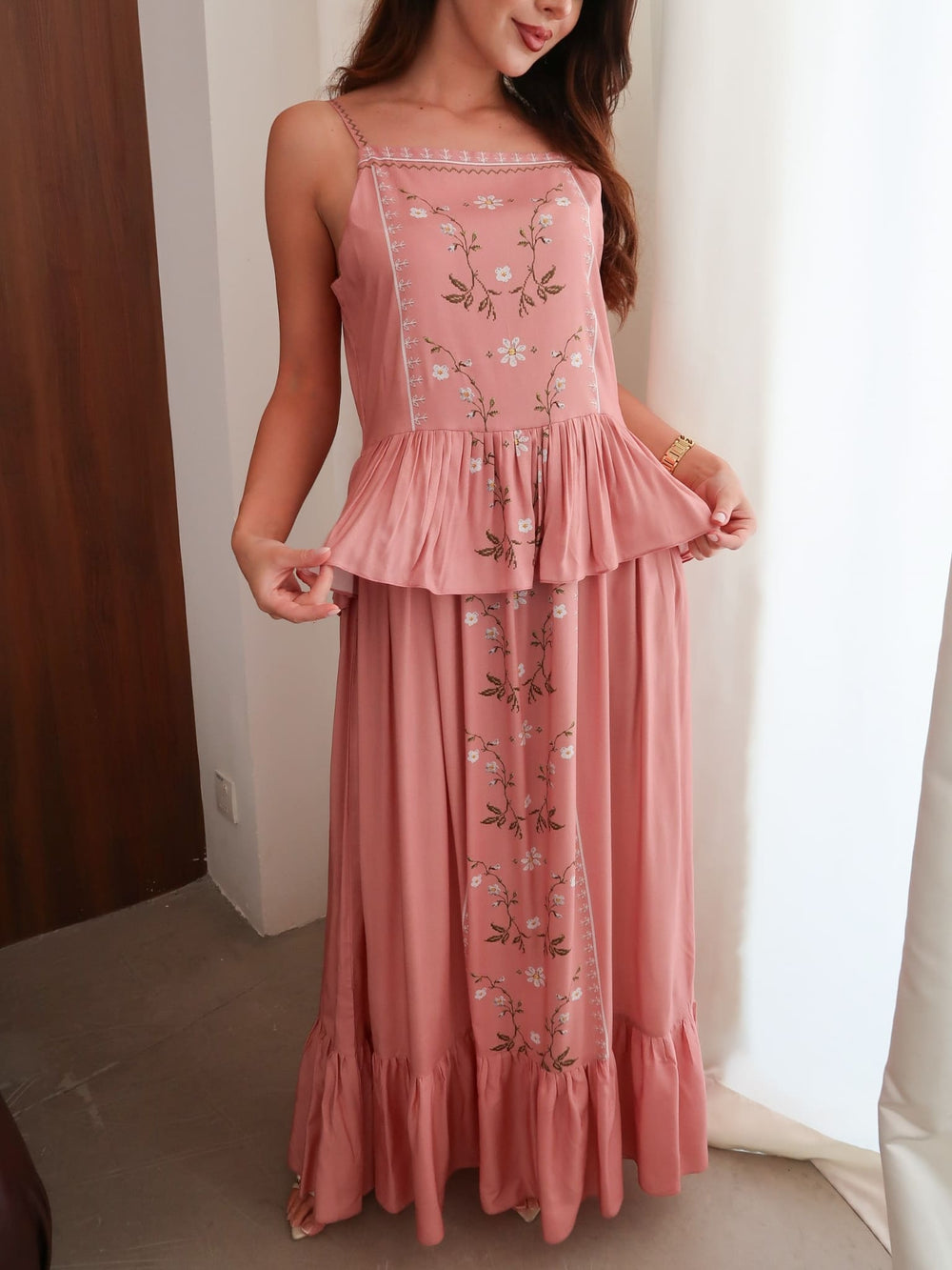 Roisen Pink Long Dress