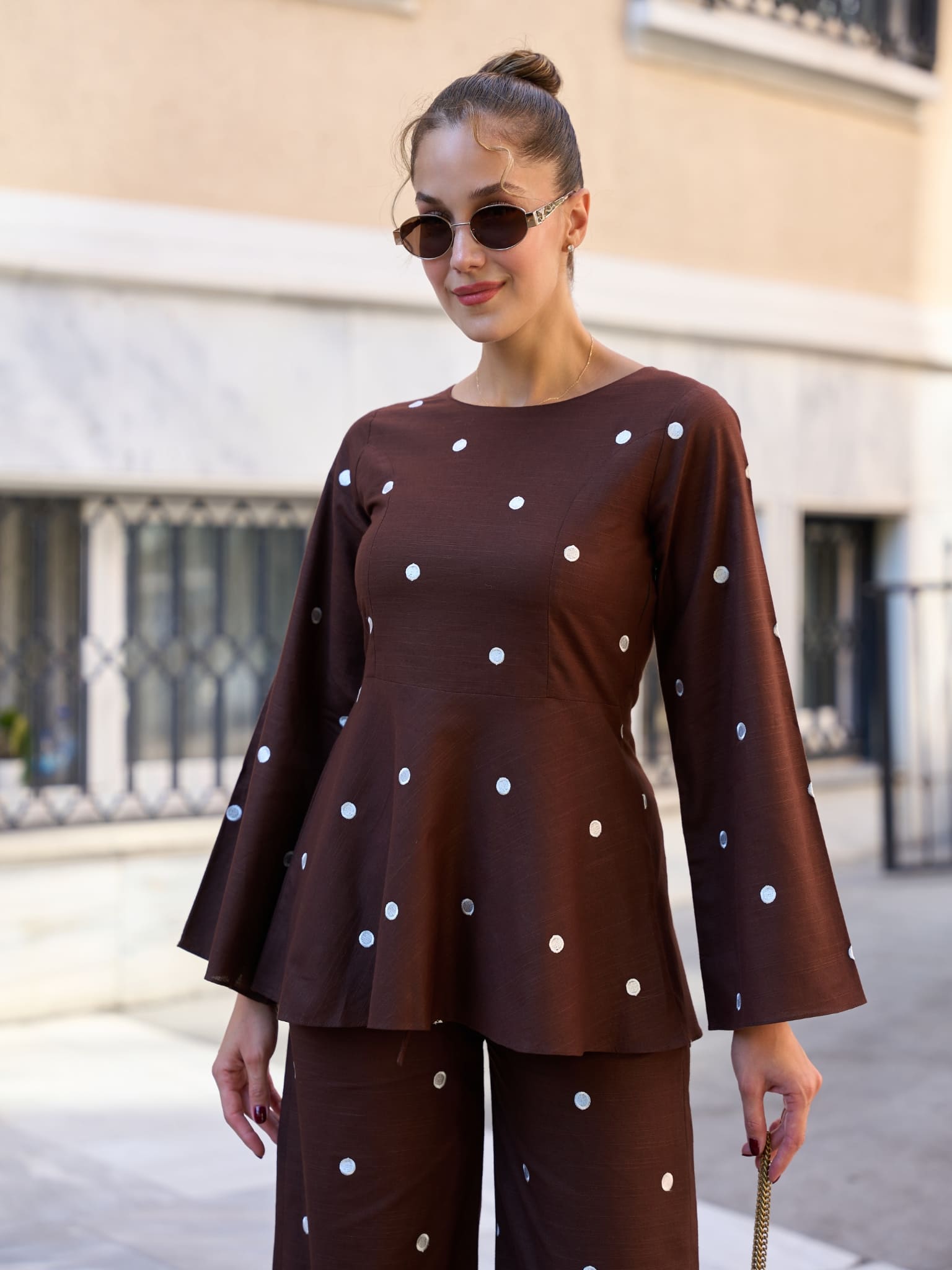 Ricci Polka Brown Shirt