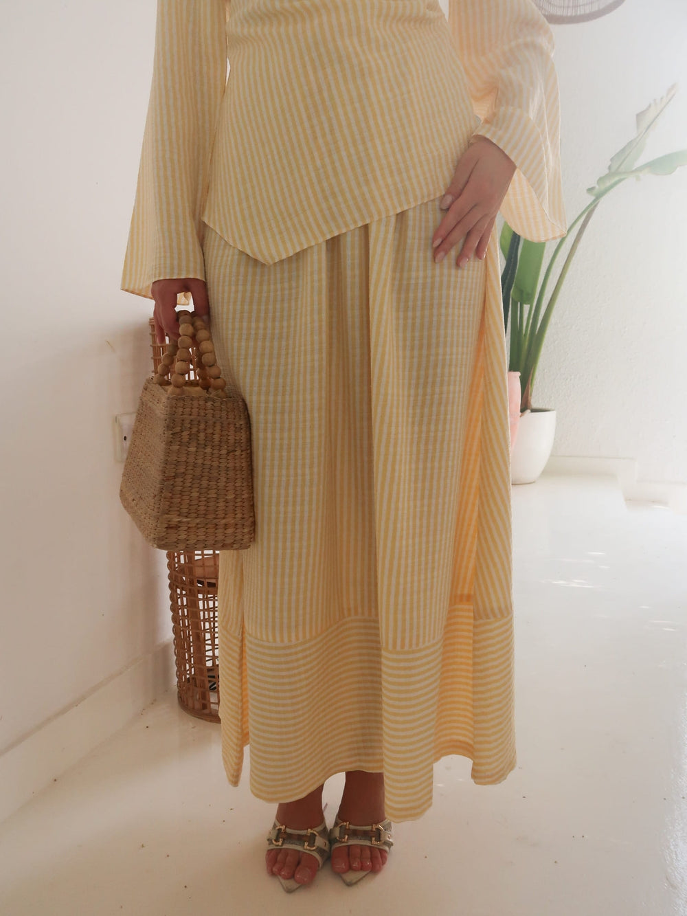 Milton Butter Yellow Stripes Skirt