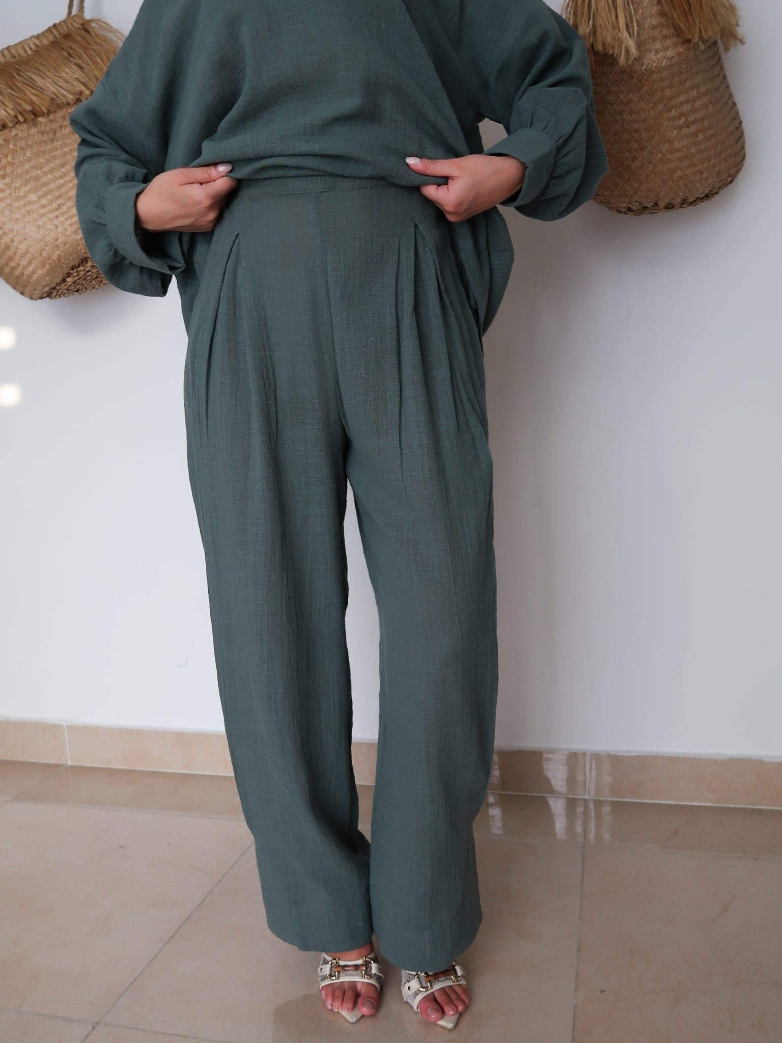Percy Textured Linen Pants