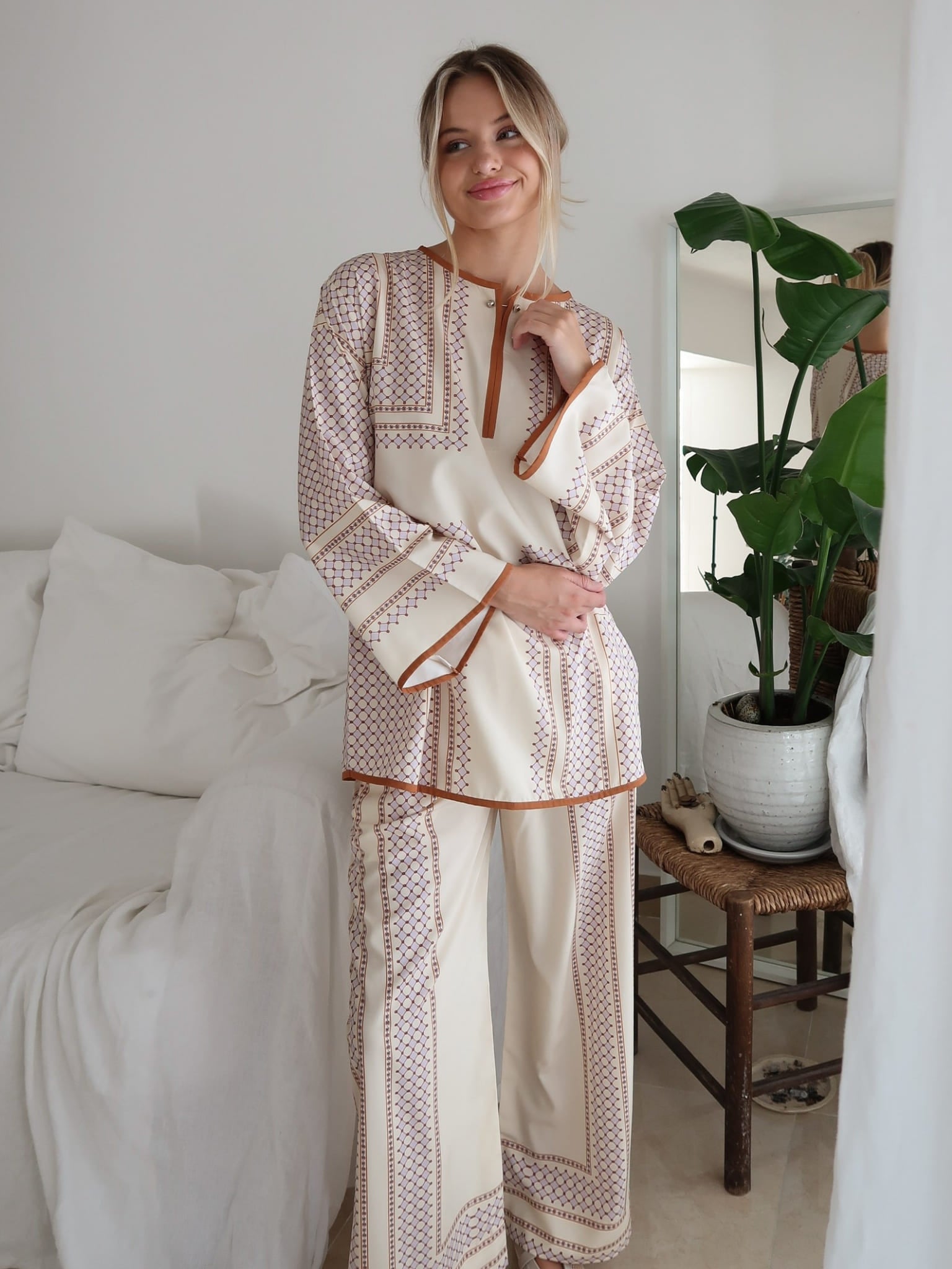 Avani Cream Linear Pants
