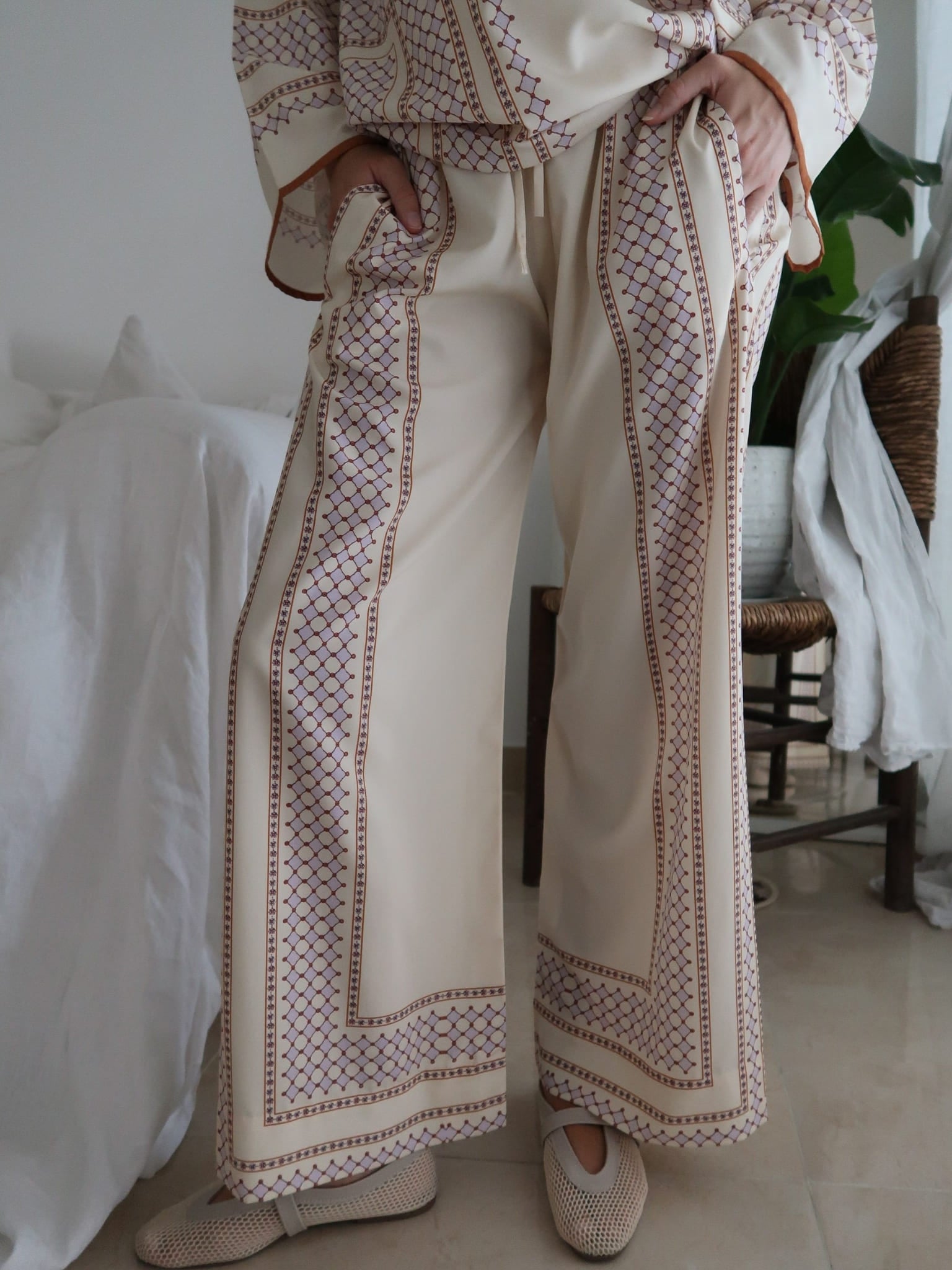 Avani Cream Linear Pants