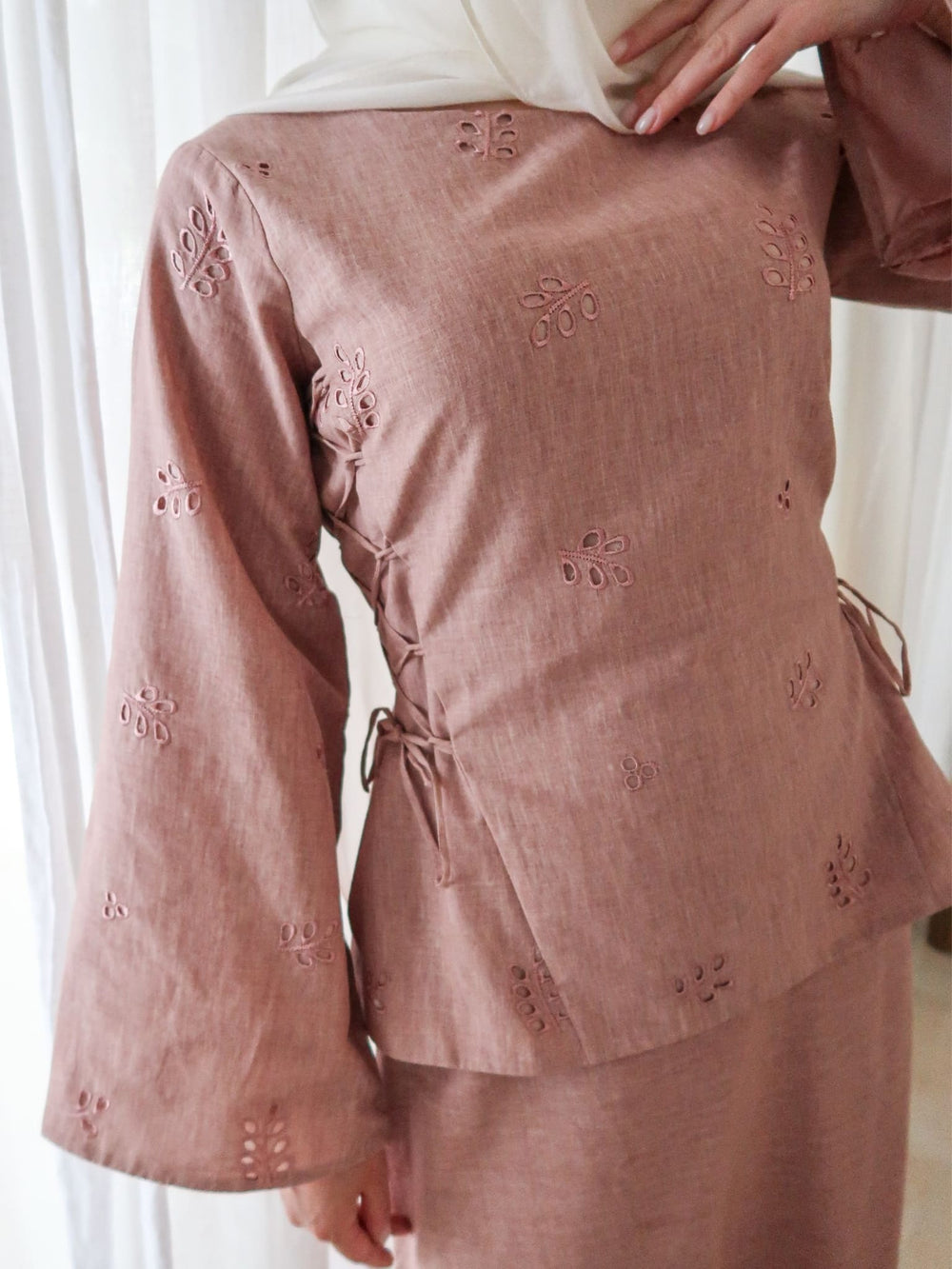 Fiorella Embroidered Cinched Panel Shirt