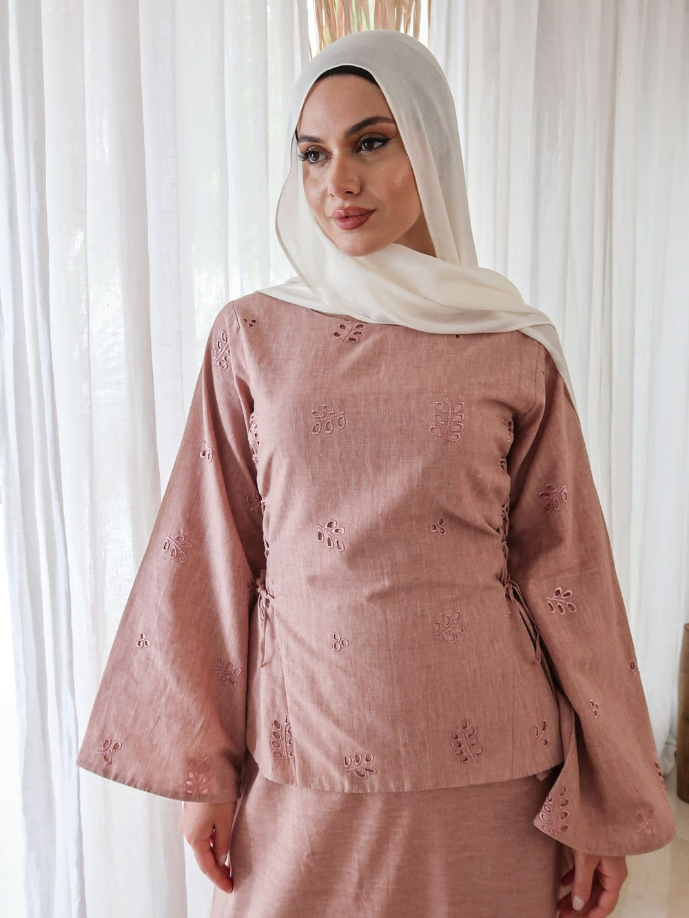Fiorella Embroidered Cinched Panel Shirt