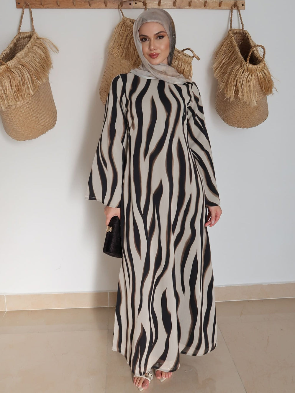 Elisea Striped Straight Long Dress