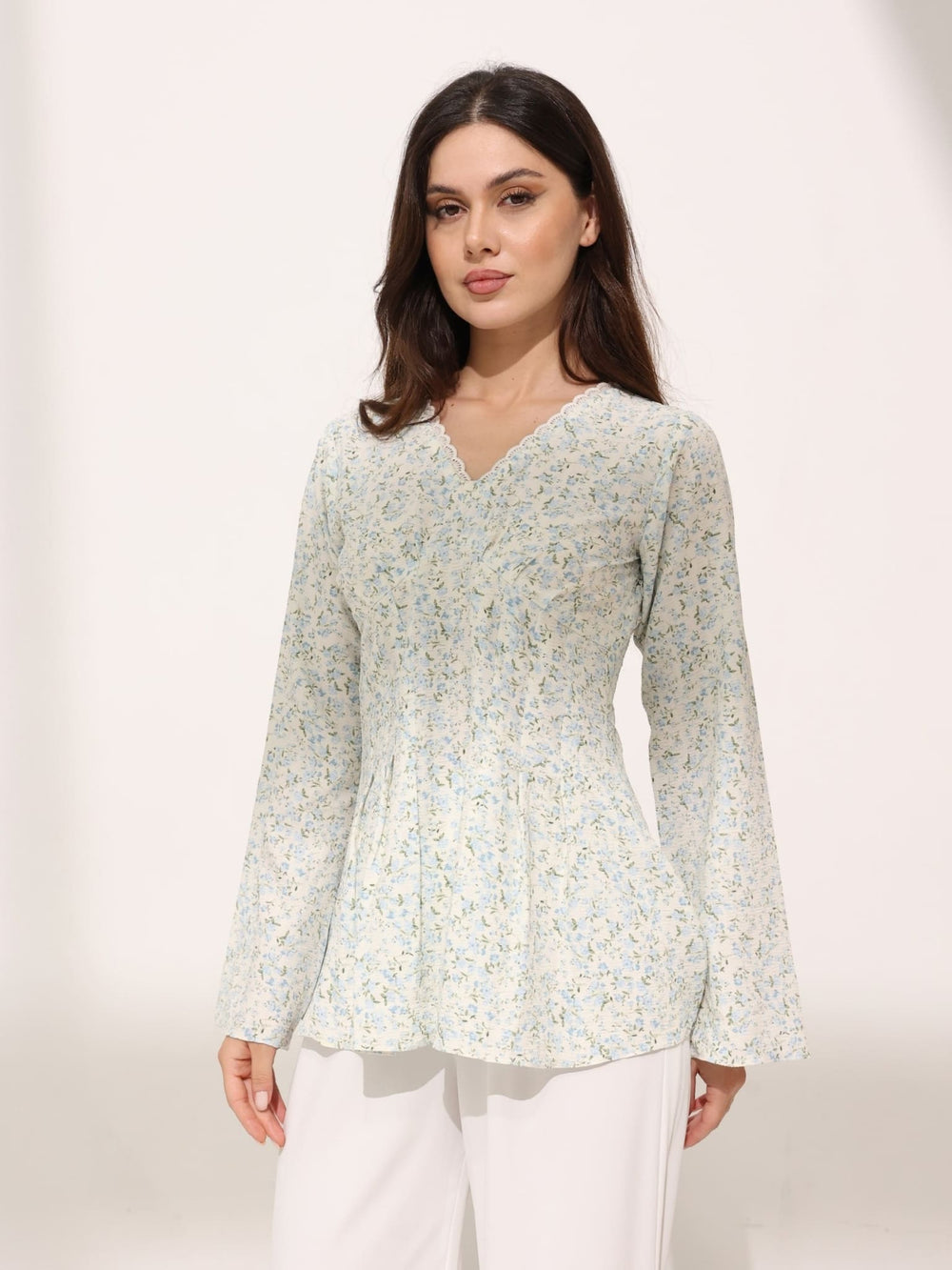 Edith Floral Pleated Shirt