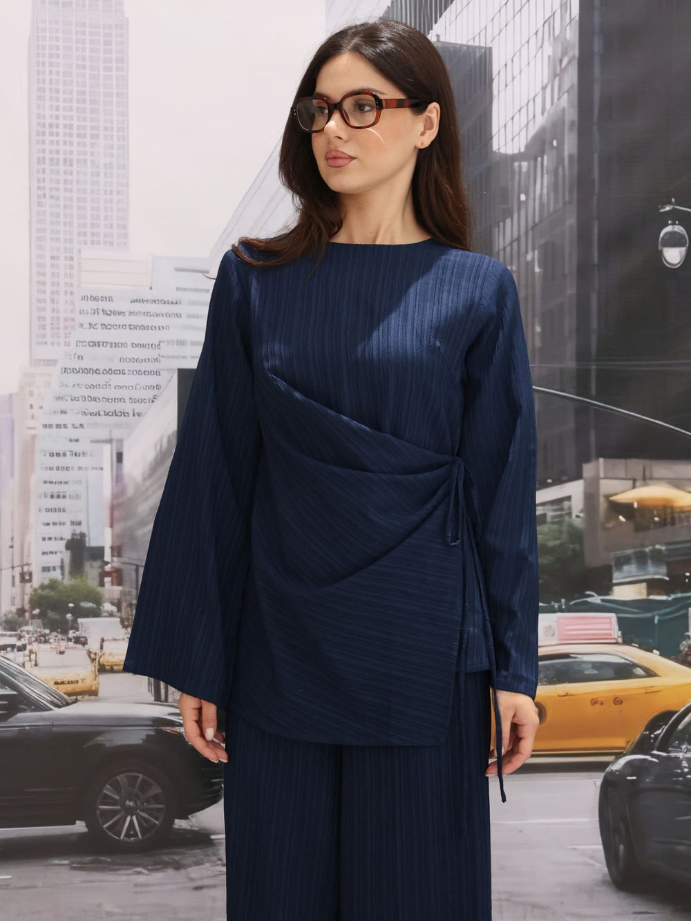 Mlue Wrap Textured Shirt