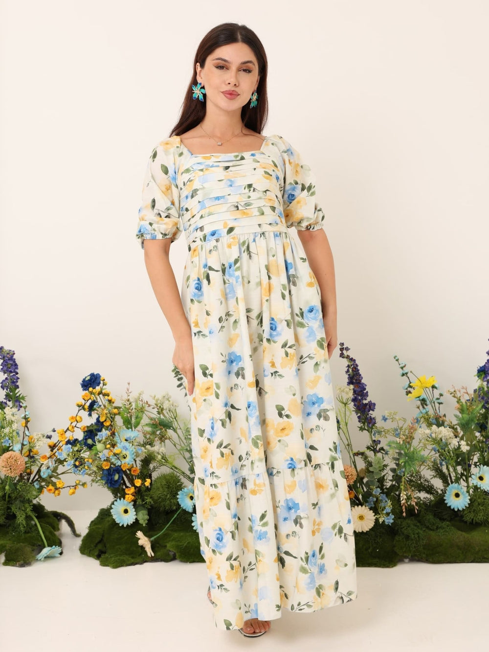 Sutton Pleated Printed Dress