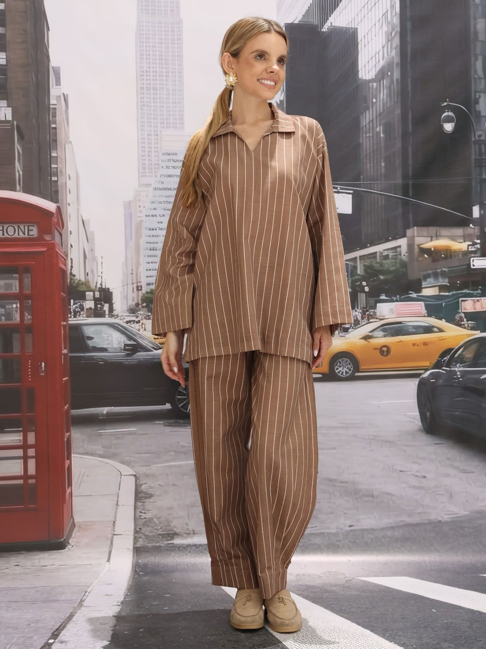 Marlowe Khaki Pleated Pants