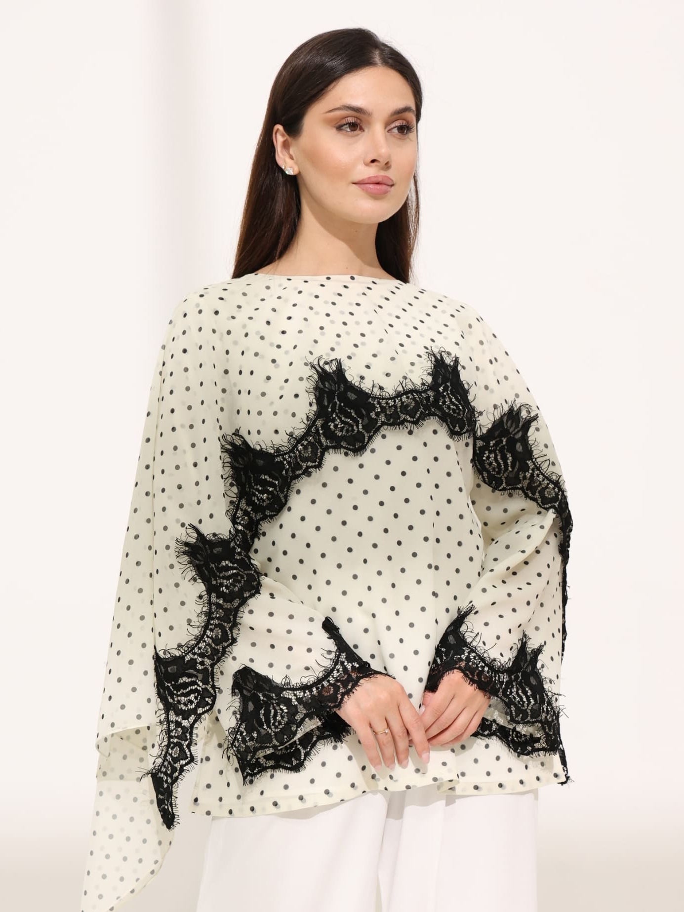 Vanessa Polka Lace Shirt And Cape