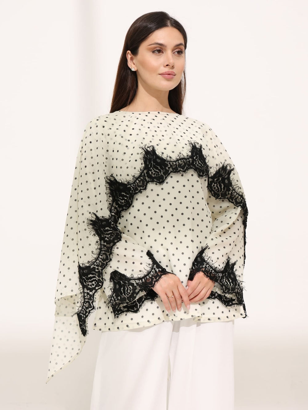 Vanessa Polka Lace Shirt And Cape