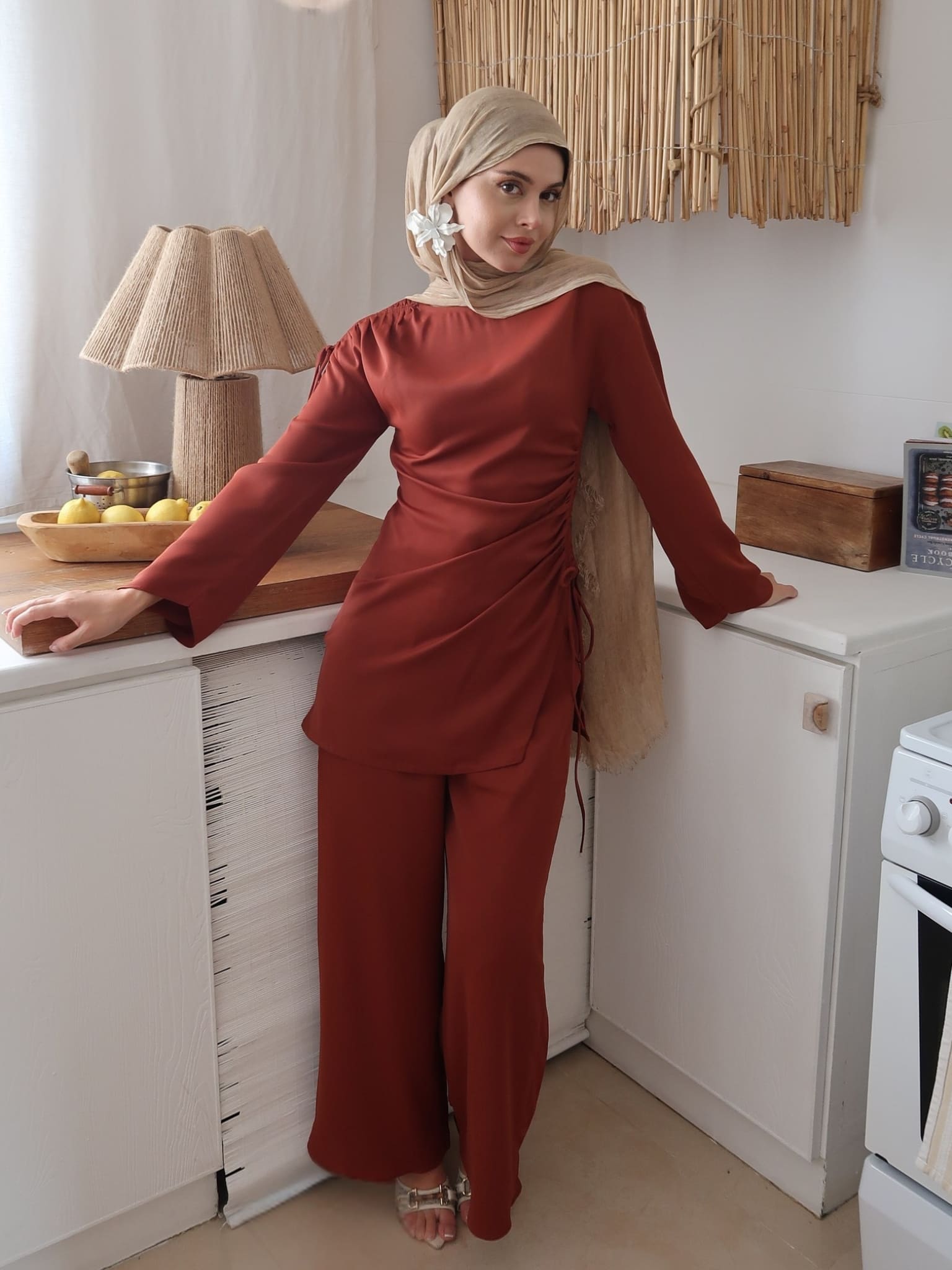 Lumica Rust Cinched Shirt