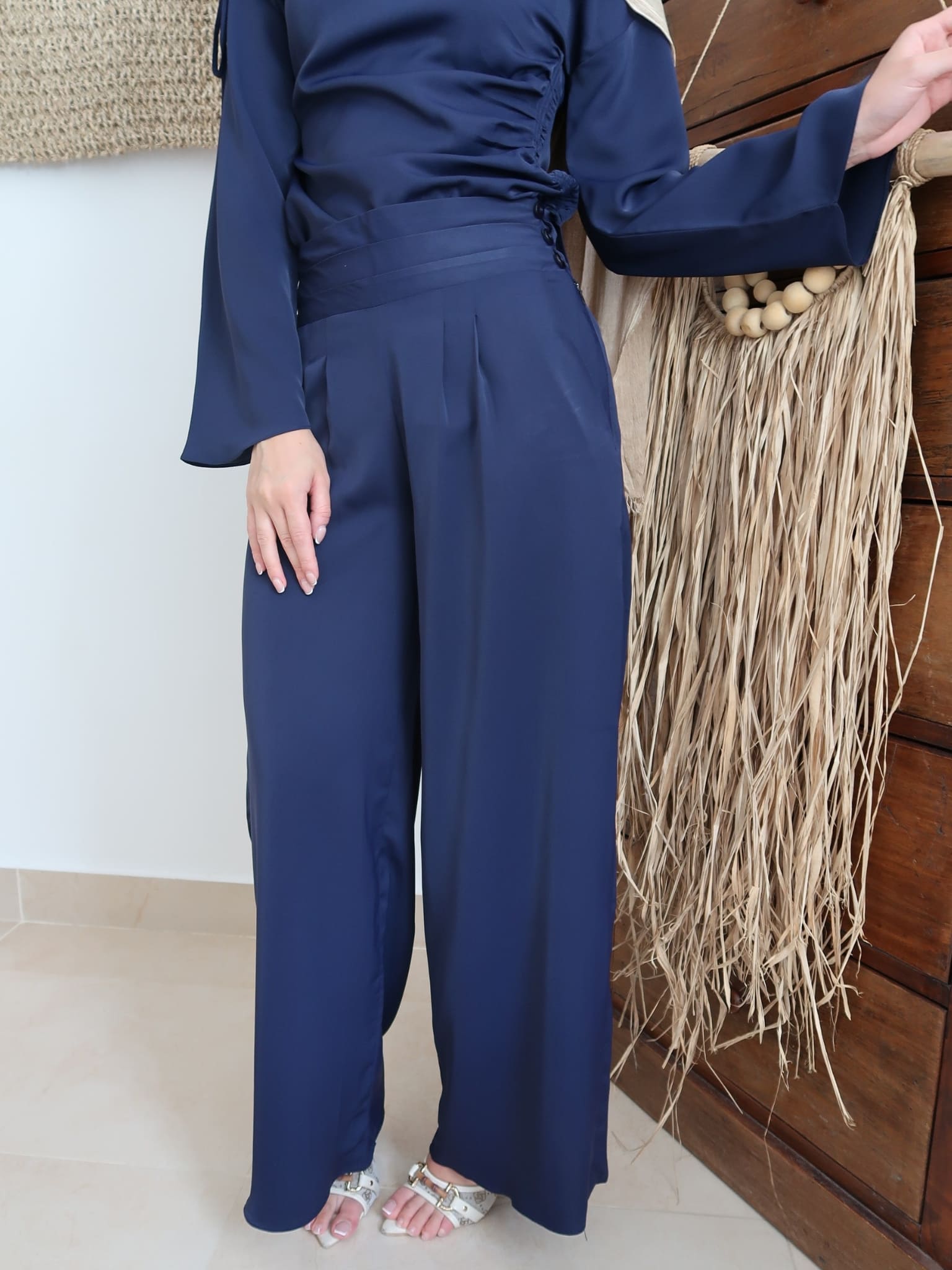Lumica Blue Pleated Pants