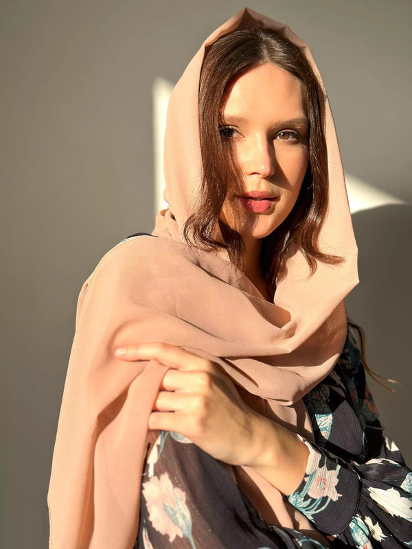 Essential Chiffon Hijab / Stole - Beige Apparel & Accessories  - Sowears