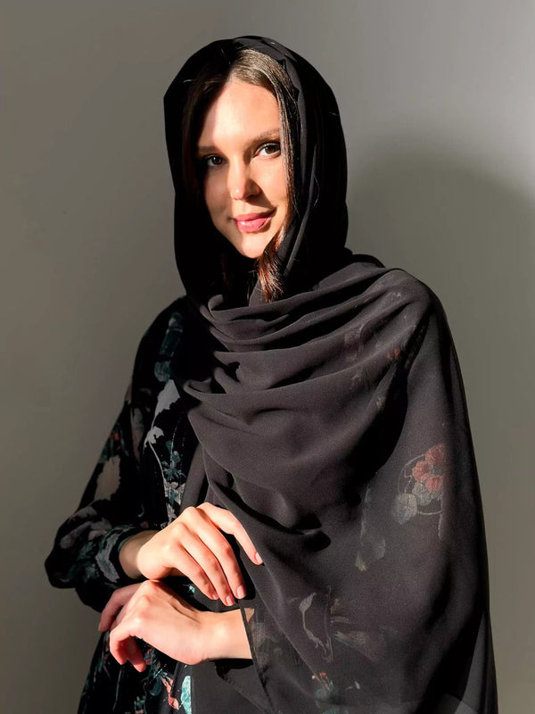 Essential Chiffon Hijab / Stole - Black Apparel & Accessories  - Sowears
