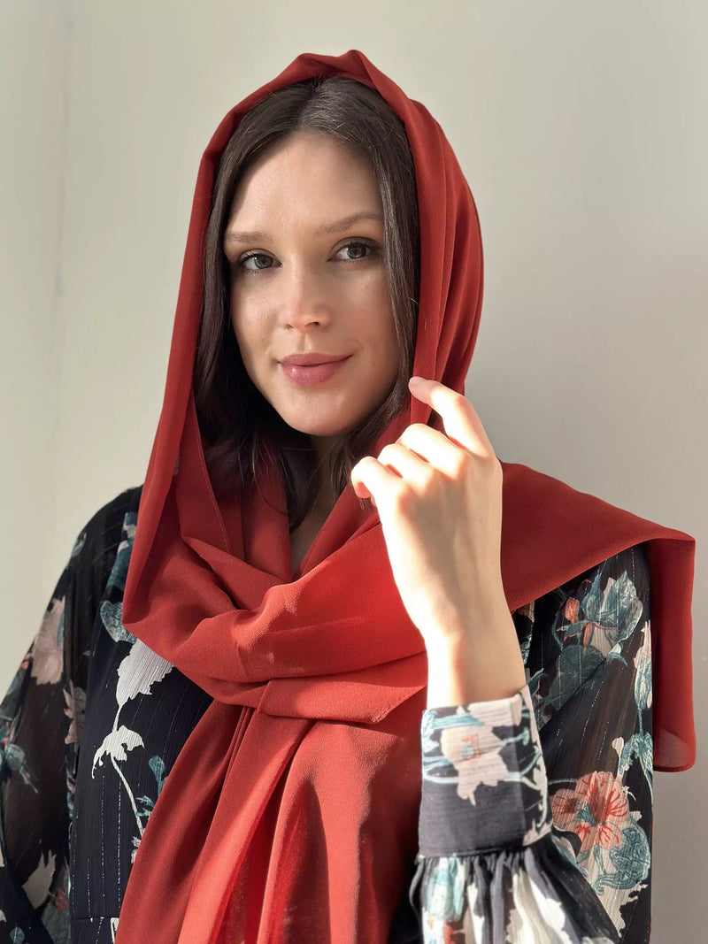 Essential Chiffon Hijab / Stole - Brick Apparel & Accessories  - Sowears