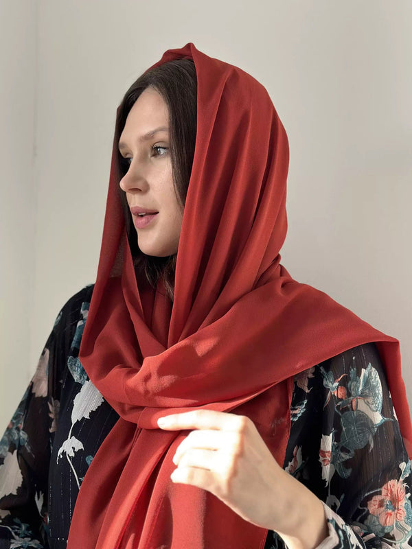 Essential Chiffon Hijab / Stole - Brick Apparel & Accessories  - Sowears