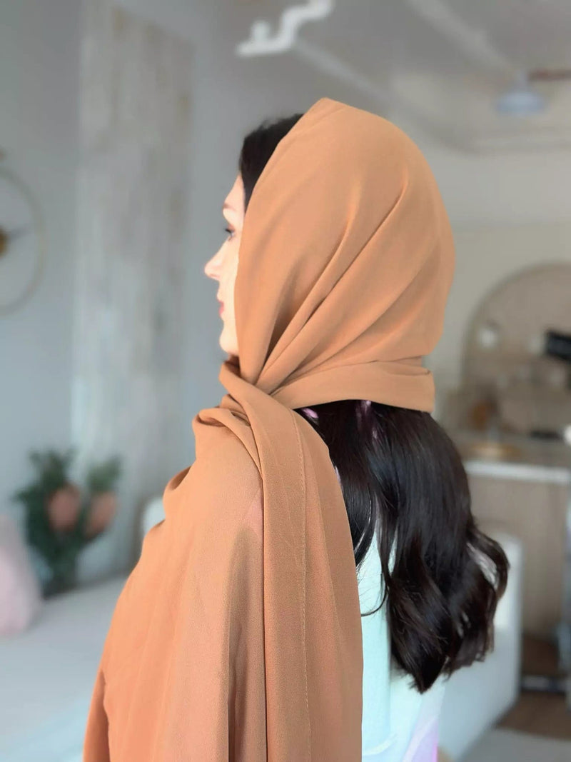 Essential Chiffon Hijab Stole Chest Nut