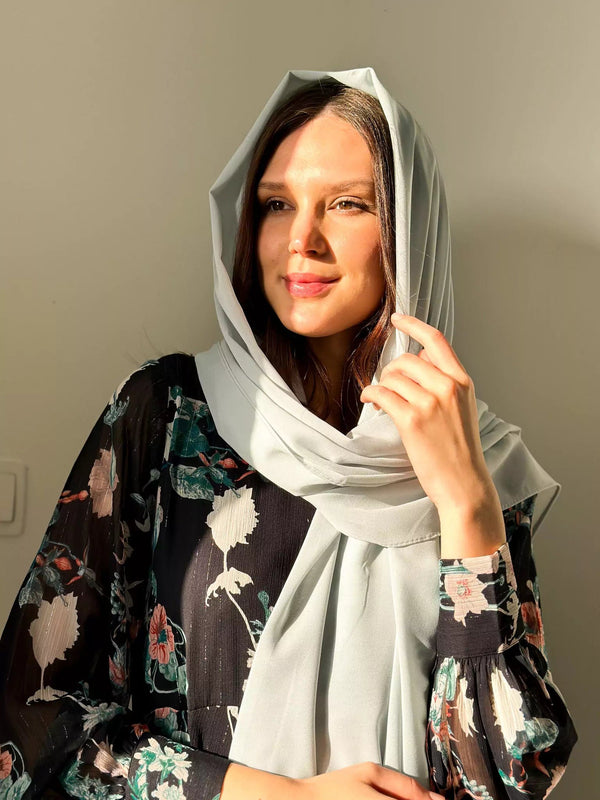 Essential Chiffon Hijab / Stole - Ice Blue Apparel & Accessories  - Sowears
