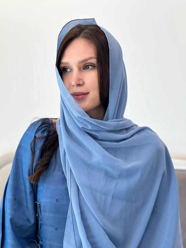 Essential Chiffon Hijab / Stole - Pastel Blue Apparel & Accessories  - Sowears