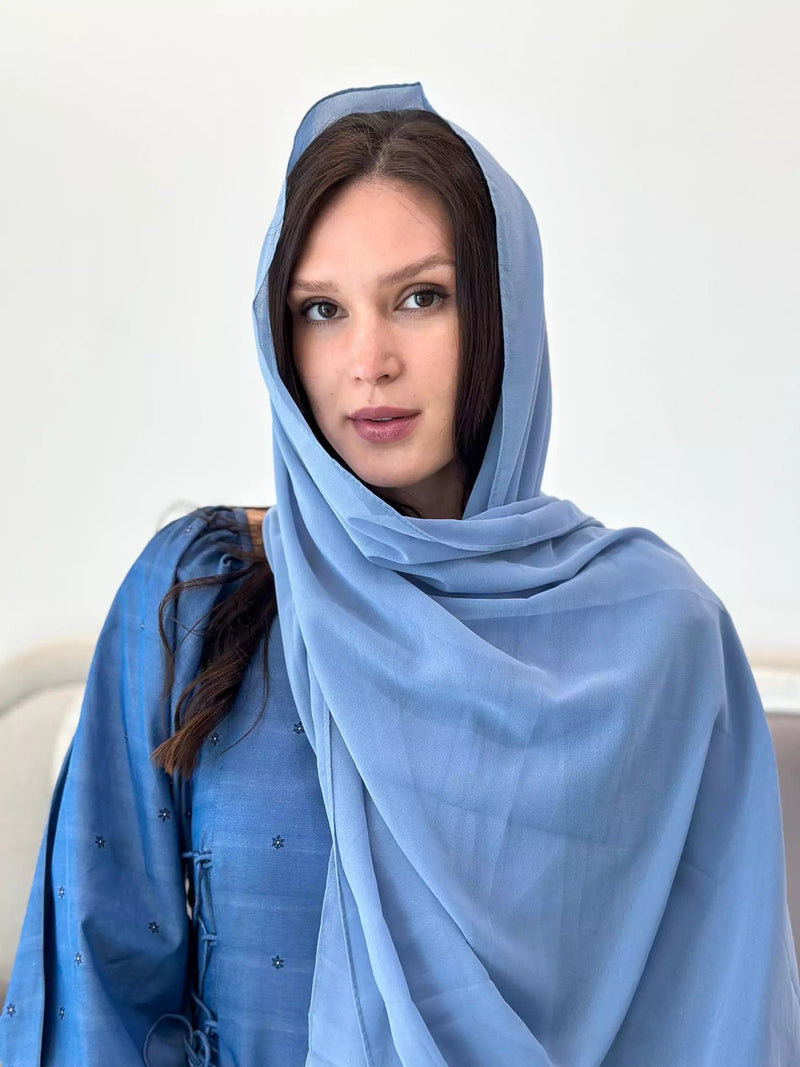 Essential Chiffon Hijab / Stole - Pastel Blue Apparel & Accessories  - Sowears