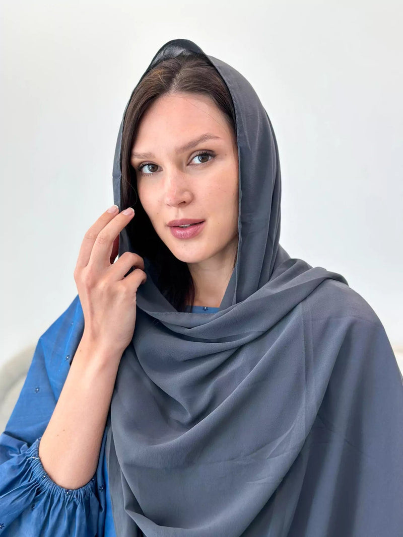 Essential Chiffon Hijab / Stole - Smoke Apparel & Accessories  - Sowears