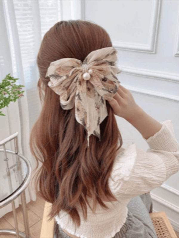 Floral Hair Bow Apparel & Accessories  - Sowears