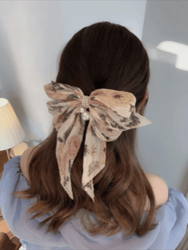 Floral Hair Bow Apparel & Accessories  - Sowears