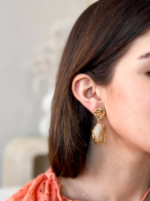 Marble Effect Earrings Apparel & Accessories  - Sowears