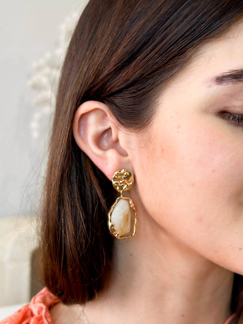 Marble Effect Earrings Apparel & Accessories  - Sowears