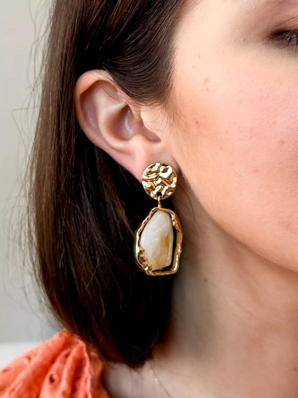 Marble Effect Earrings Apparel & Accessories  - Sowears