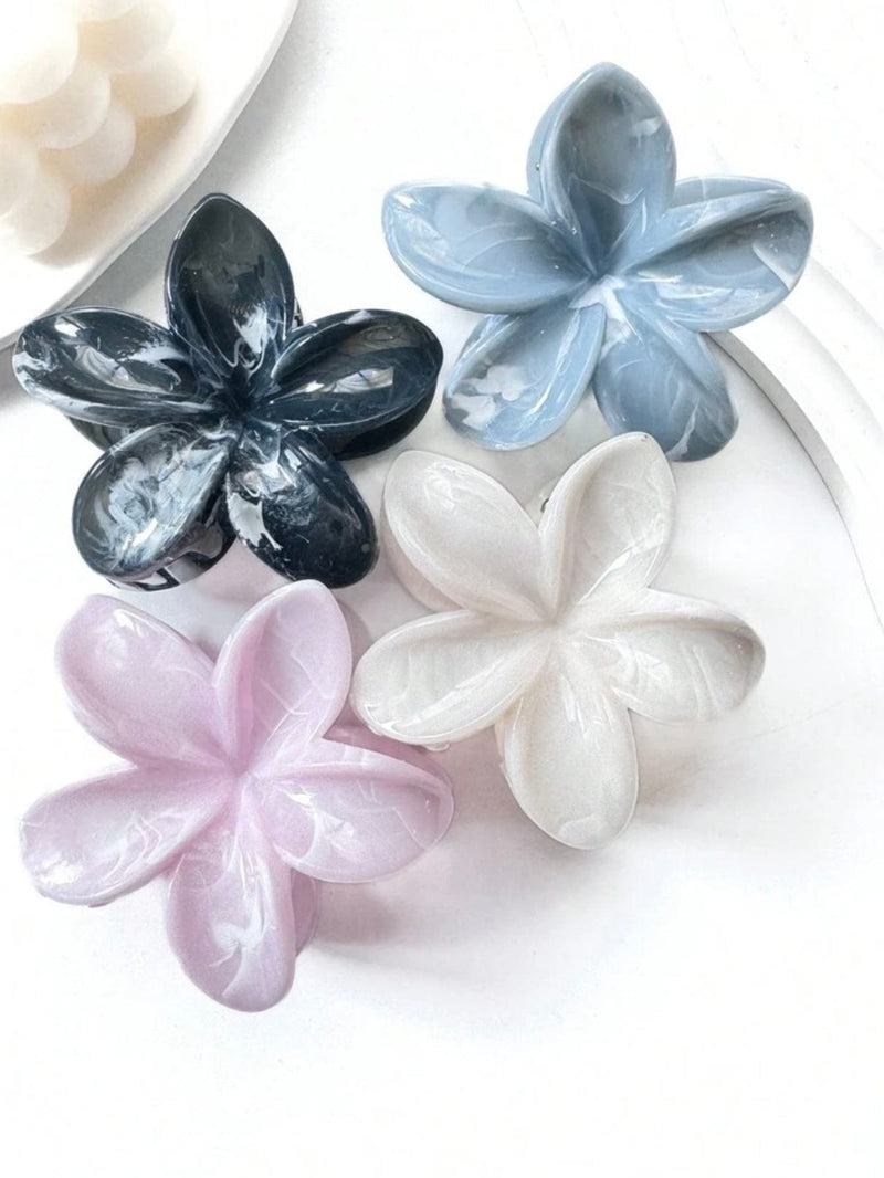 Sky Blue Floral Hair Clip Apparel & Accessories  - Sowears