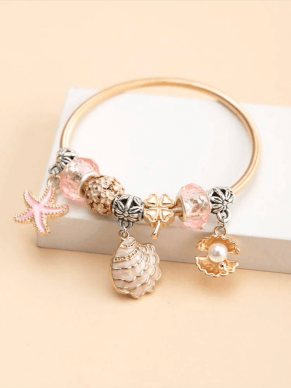 Starfish and Conch Charm Bracelet Apparel & Accessories  - Sowears