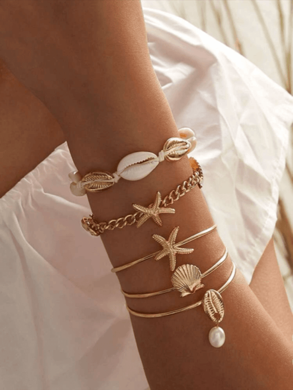 Starfish & Shell Decor Bracelet Apparel & Accessories  - Sowears