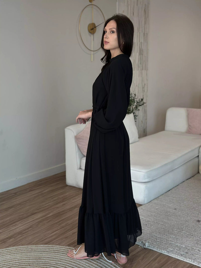 Aria Black Long Dress  - Sowears