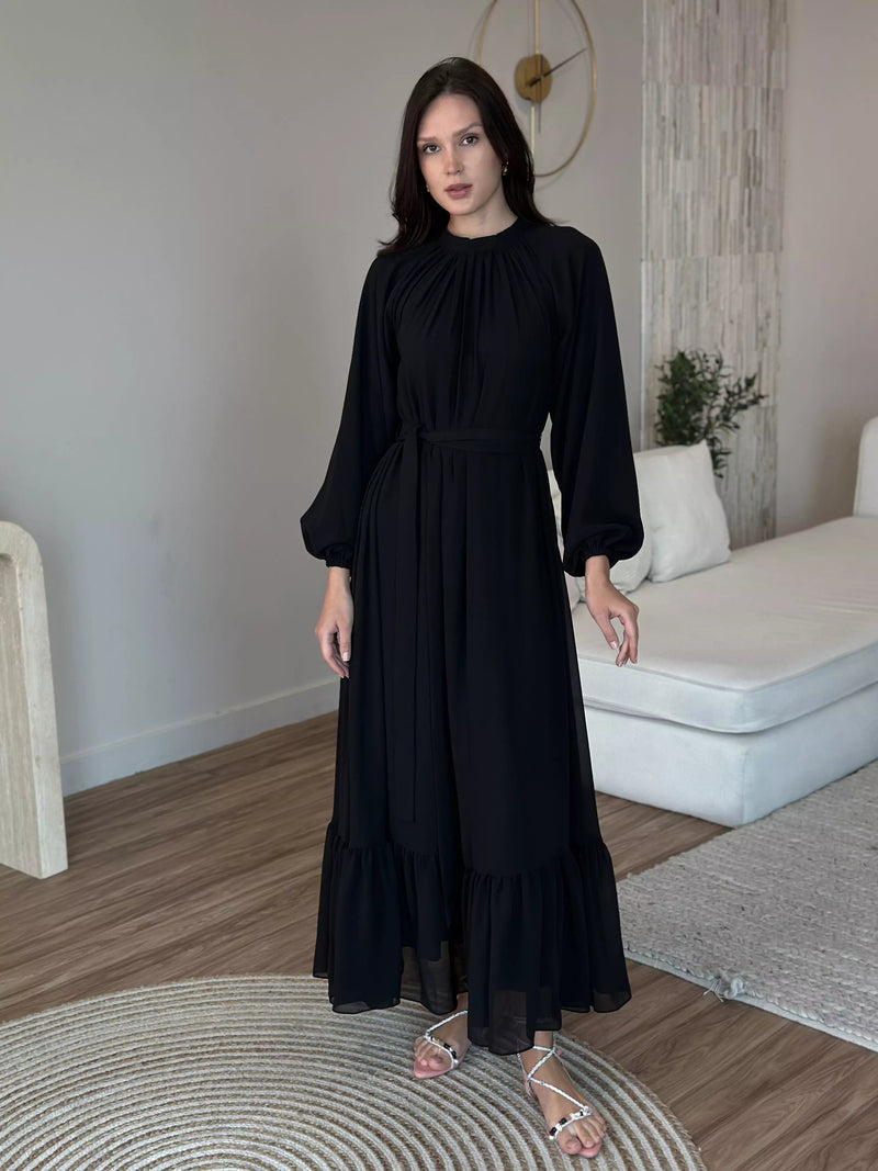 Aria Black Long Dress  - Sowears