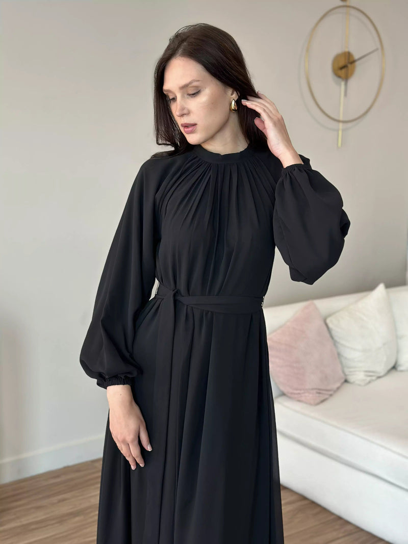 Aria Black Long Dress  - Sowears