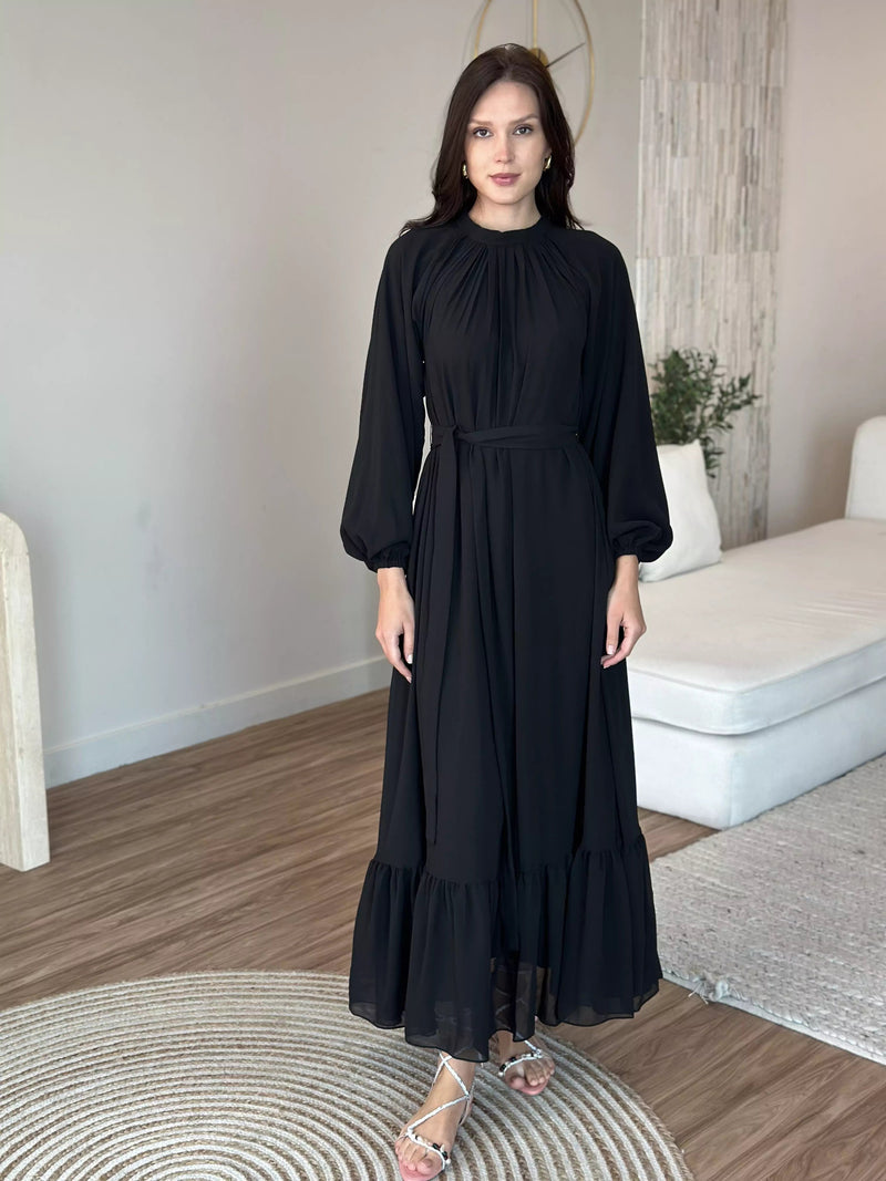 Aria Black Long Dress  - Sowears