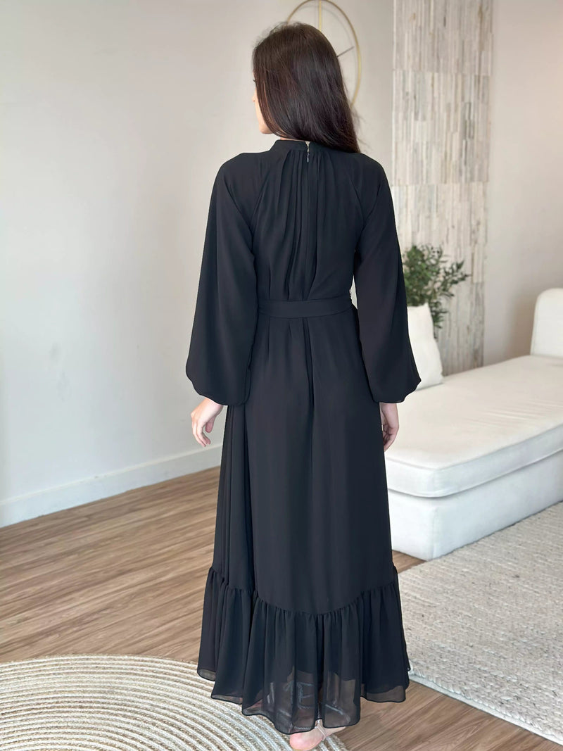 Aria Black Long Dress  - Sowears