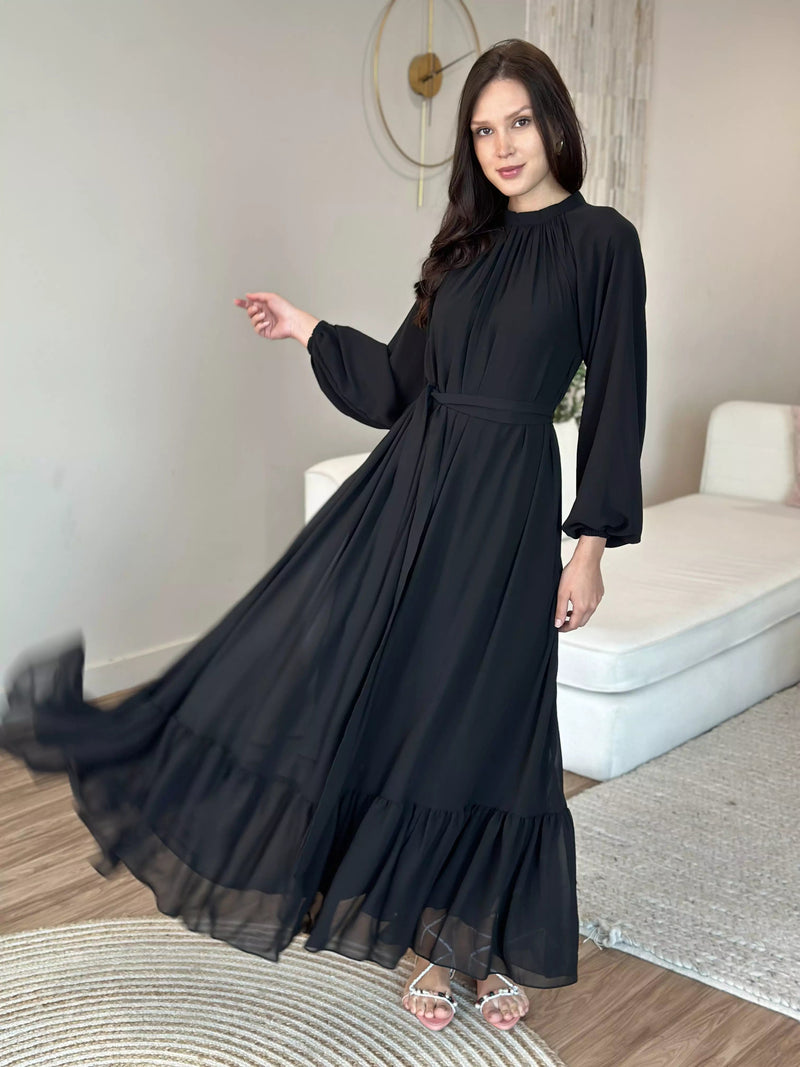 Aria Black Long Dress  - Sowears