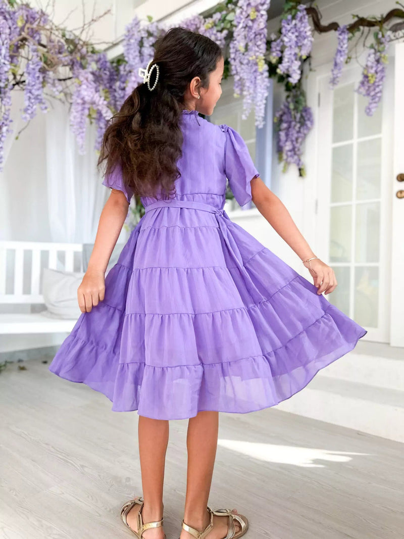 Mini Amethyst Lilac Long Dress Baby & Toddler Dresses  - Sowears