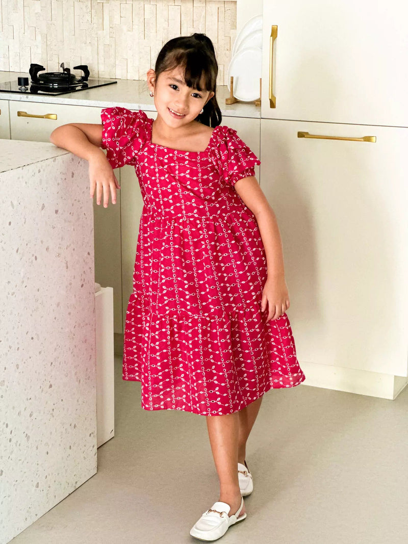 Mini Bushy Cutwork Embroidered Dress Baby & Toddler Dresses  - Sowears