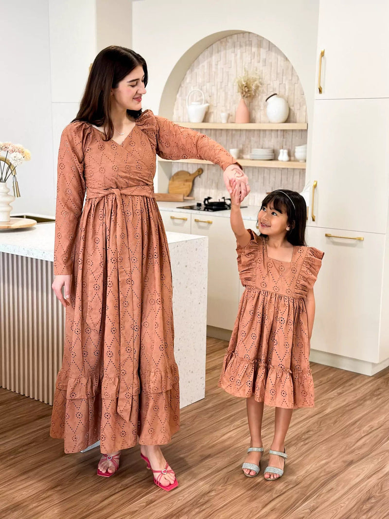 Mini Creamsicle Cut Work Embroidered Dress Baby & Toddler Dresses  - Sowears