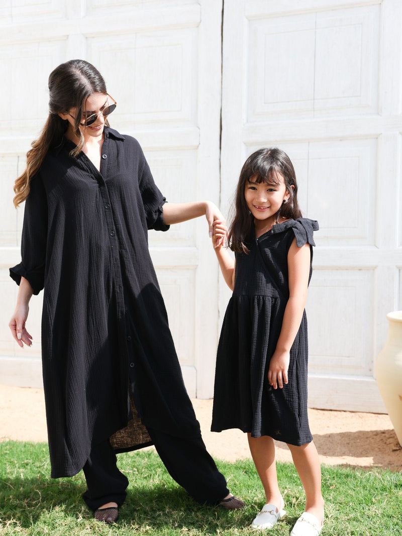 Mini Gothic Muzlin Black Dress Baby & Toddler Dresses  - Sowears